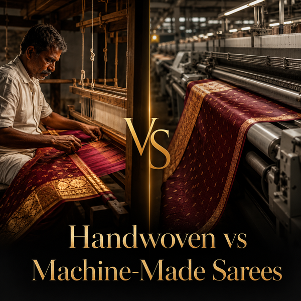 Handwoven vs Machine-Made Sarees