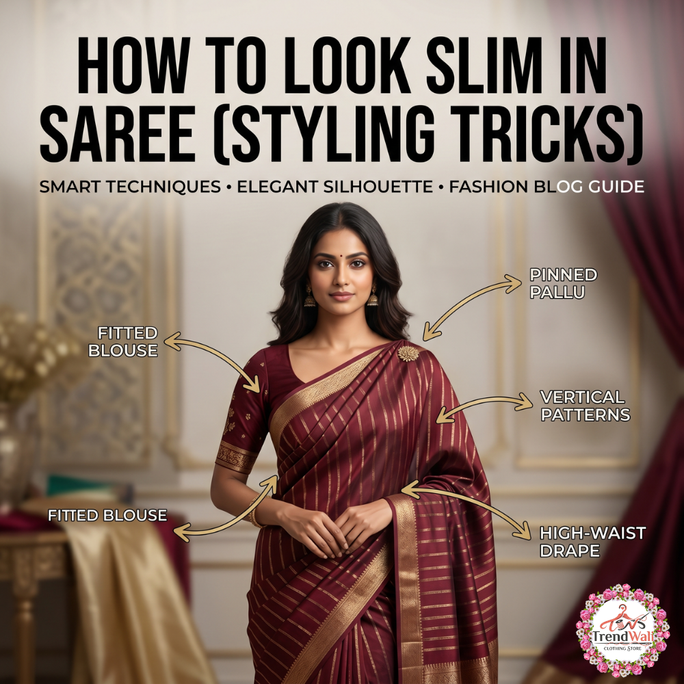 How to Look Slim in Saree? (Styling Tricks)