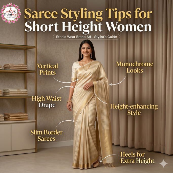 Saree Styling Tips for Short Height Women