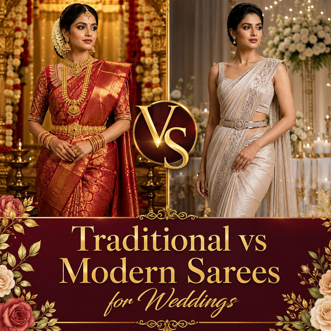 Traditional vs Modern Sarees for Weddings