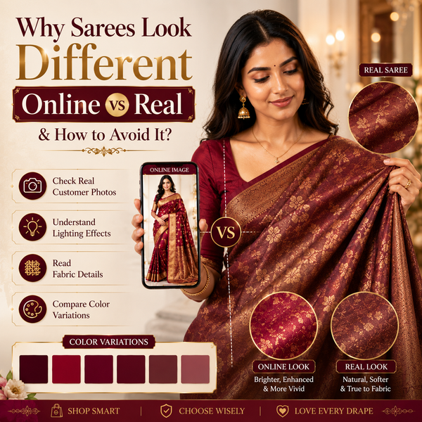 Why Sarees Look Different Online vs Real & How to Avoid It?