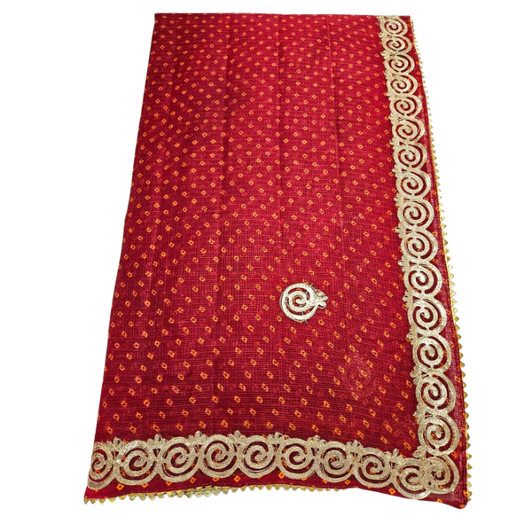 Imperial Ruby Chunari Doriya Saree