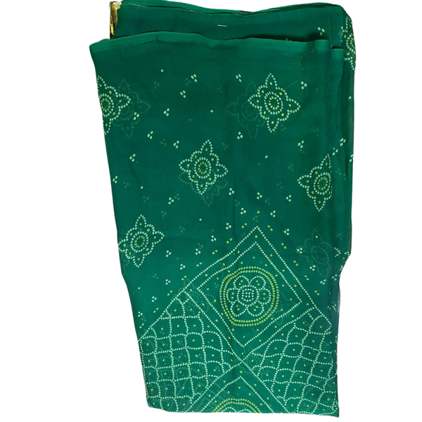 Emerald Bloom Bandhani Saree