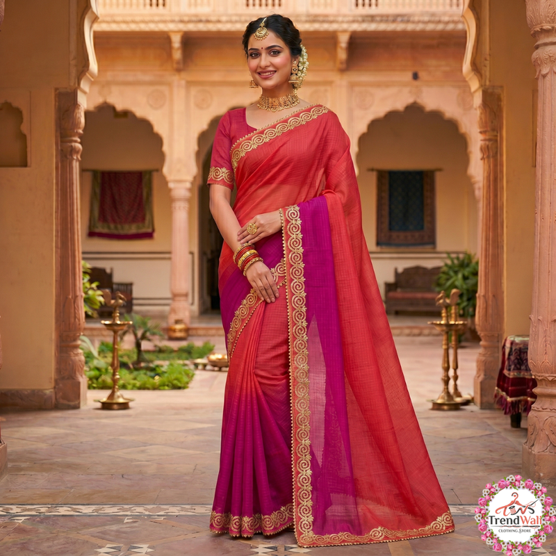 Jalebi Work Kathan Doriya Saree Without Blouse