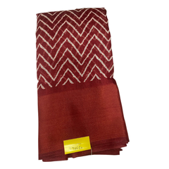 Maroon Chevron Weave Cotton Silk Saree