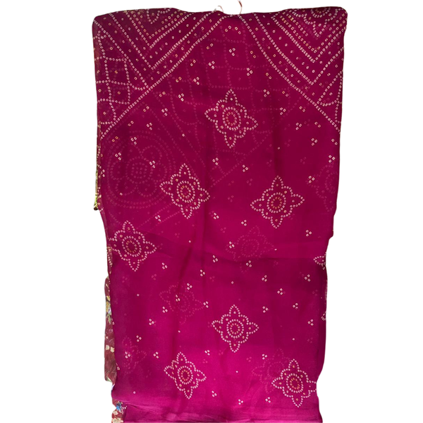 Radiant Fuchsia Bandhani Saree