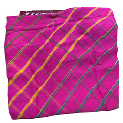 Rani Pink Leheriya Printed Saree for Women