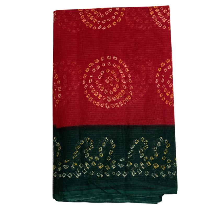 Peacock Border Chunari Doriya Saree Without Blouse