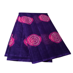Purple Printed Kathan Doriya Saree Without Blouse