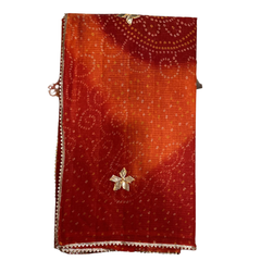 Rajwada Sunset Chunari Doriya Saree With Blouse