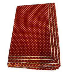 Rajwadi Crimson Chunari Doriya Saree With Blouse
