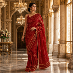 Suhag Red Chunari Doriya With Blouse