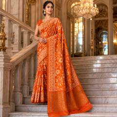 Sunset Glow Silk Saree
