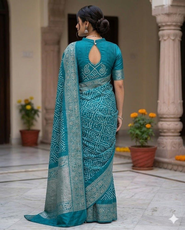 Banarasi Bandhani Silk Saree