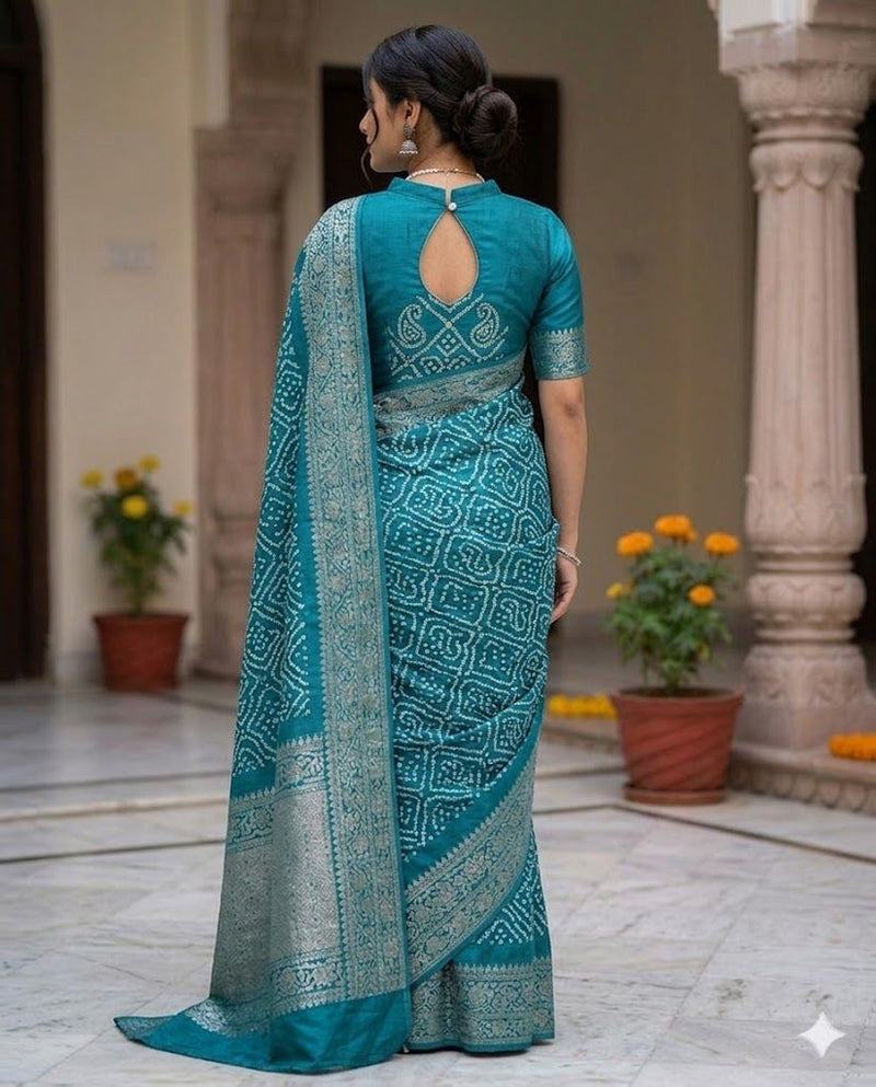 Banarasi Bandhani Silk Saree