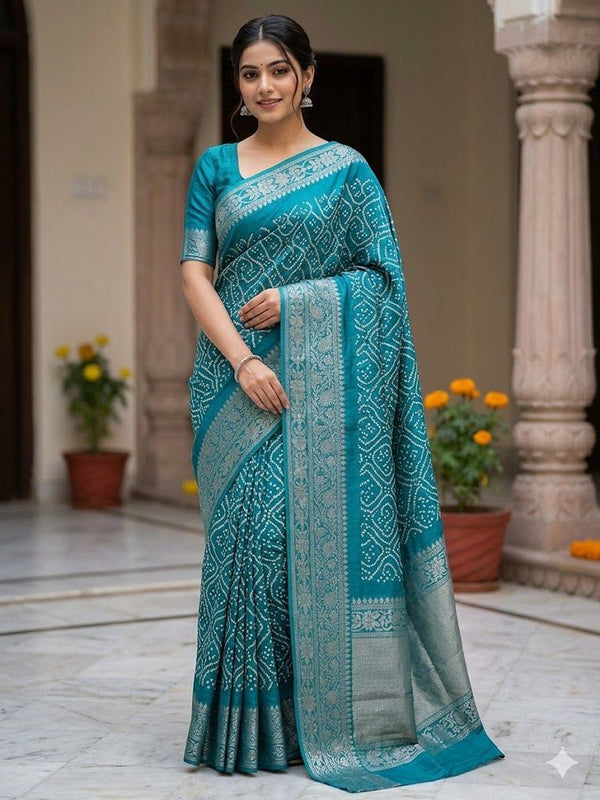 Banarasi Bandhani Silk Saree